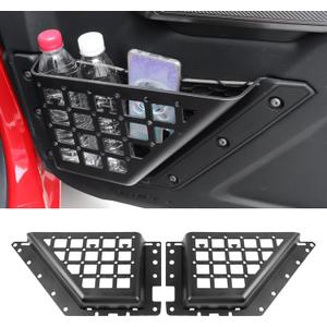 Door Storage Pockets Organizer Compatible with Ford Bronco 2026 2025 2024 2023 2022 2021, 2PCS Front Door Molle Panel Tray Boxes Interior Accessories