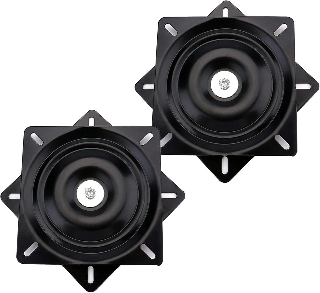 Fasmov 2 Pack 6.15" Heavy Duty Bar Stool Swivel Replacement Seat Swivel Bar Stool Swivel Plate, Chair Swivel Base with Solid Ring of Ball Bearings, Lazy Susan Hardware for Recliner Chair or Furniture