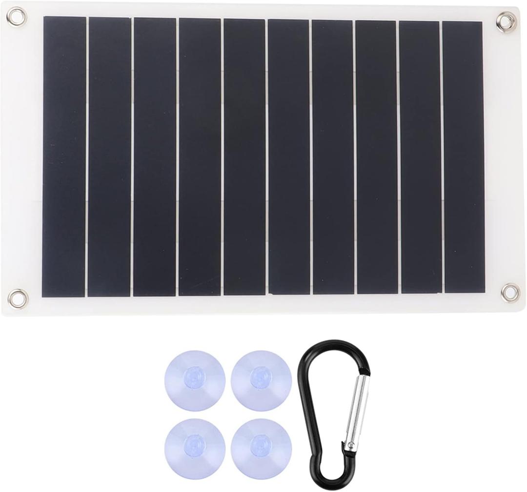 Solar Panel, 10W 5V Portable Solar Power Panel Charger USB Flexible Solar Charging Tool with Carabiner and Suction Cup for Outdoor Travel Climbing Camping Picnic