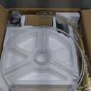 Nintiue Upgraded Modern Arc Dimmable Tall Standing Floor Lamp with Linen Shade, 1200 Lumens LED Bulb Included, for Living & Reading Room, Bedroom, Office & Nursery, Gold