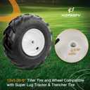 13x5.00-6" Tiller Tire and Wheel (3/4" Axle Size), 3-1/8" Centered Hub, Compatible with Craftsman & Troy-Bilt Tiller Tractor, Tillers, and Snowblower Tire Replacement Tires
