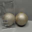 2Pack 8" Large Christmas Balls Christmas Tree Decoration Ornaments Glitter Christmas Hanging Balls for Christmas Tree Party Wedding Indoor Outdoor Holiday Decoration(Champagne Gold, 8inch-2pcs)
