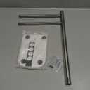 Hand Towel Holder, F-Shape Hand Towel Stand with Marble Base, Stainless Steel Swivel Hand Towel Rack Bar Standing for Bathroom Kitchen Countertop, 2 Arms (Chrome Finish)