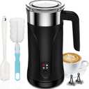 Milk Frother, 4-in-1 Milk Frother and Steamer, 10.1oz/300ml Automatic Hot and Cold Foam Maker and Milk Warmer, Electric Milk Frother for Coffee, Latte, Cappuccino, Matcha(Black)