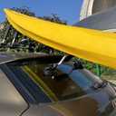 IKURAM R Aluminum Folding J-Style Kayak Roof Rack, Universal 4-in-1 Carrier, Silver-Aluminum, Bilateral+Roller+Step