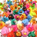 Liliiflora 60 Pack Rubber Ducks in Bulk, Random Assortment Mini Rubber Duckies, Bulk Party Favors for Kids, Bath Toys for Toddler, Suitable for Cruise Ship & Jeeps Ducking