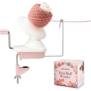 INMAKER Yarn Winder, Ball Winder for Crocheting & Knitting, Quick Install Portable Yarn Spinner, Essential Tool for Crafting Enthusiasts (Pink, Pink Yarn Winder)