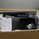 Nail Desk for Nail Tech Manicure Table with Dust Collector Charging Station, Nail Tech Table with 4 Storage Drawers, LED Lamp, Lockable Wheels, Nail Station for Home & Spa Salon, Black