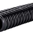 Pond Hose ID 1-1/4 50ft Black Corrugated Flexible Reinforced PVC Hose Vinyl Tubing for Pond Pump Fountain Garden Waterfall, Non-toxic & Kinkproof, with 2 clamps