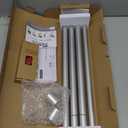 TONIAL Silver Curtain Rods 32 to 58 Inch(2.6 to 4.8 ft), Adjustable Splicing Window Curtains rod, 3/4 Drapery Rods for Windows 20 to 53 Inch, Decorative Single Rod with Modern Cap Finial