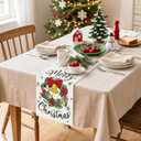 4 x Artscope Wreath Merry Christmas Table Runner, Xmas Winter Holiday Kitchen Dining Table Decoration for Christmas Home Decor 13x48 Inch-Beige