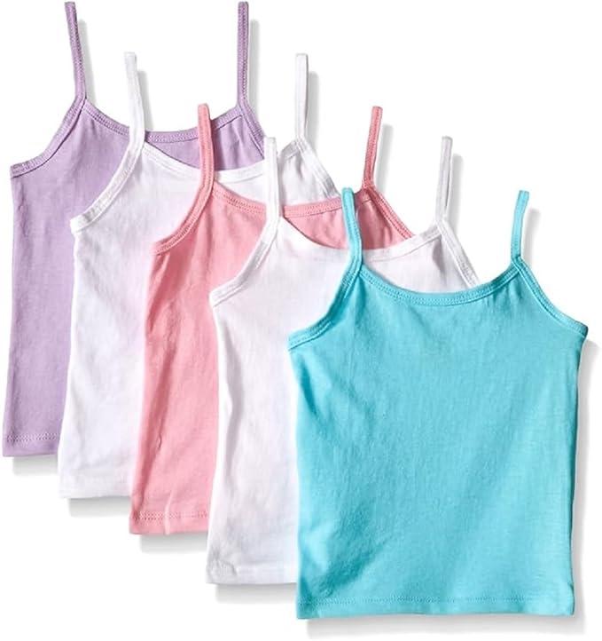 Hanes Girls' Camisole, 100% Cotton Tagless Cami, Toddler Sizing, Multiple Packs, Size: 4-5T