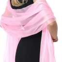Women Sheer Crepe Shawl - Lightweight Soft Shimmer Wrap for Evening Party, Travel & Festival - Versatile Elegant