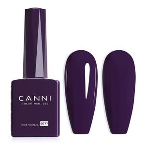 CANNI Dark Purple Gel Nail Polish, 1Pcs Purple Gel Polish Lavender Color High Gloss Soak Off U V Nail Manicure Salon DIY (9077-Deep Purple)