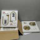 Round Alabaster Wall Sconce Set of Two, Natural Marble Lampshade Wall Sconce, Hardwired Circular Sconce LED Modern Wall Lamp for Bedroom, Stairs, Living Room, Bedside, Hallway (25CM-2PCS, Gold)