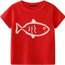 Toddler Boy Clothes Kids Summer Cotton Outfits Shirt Short Sets Size 2-7 (Red)