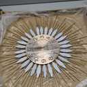 Large Wall Clock for Living Room Decor 23/27 Inch - Radiant Sunflower Metal Art, Handcrafted Iron & Stainless Steel - Silent Non-Ticking Decorative Round Clock (Small)