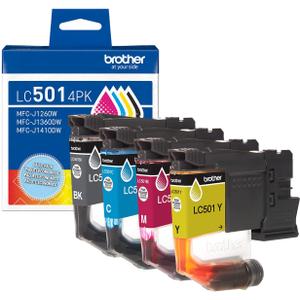 Brother Genuine LC5014PK 4-Pack (1 Each of) Standard Yield Black, Cyan, Magenta, and Yellow Ink Cartridges