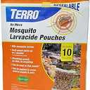 TERRO No Mess Mosquito Larvacide Pouches - 10 Pouches Included - T1210-10 Mosquito Larvacide Packets - Dissolvable Pouch for Stagnant Water