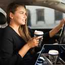 Thermal Foil Insulated Iced Coffee Cup Sleeves, 16-32oz Reusable Neoprene Coffee Sleeve with Handle, Gifts for Coffee Lovers Women (Green Flowers)