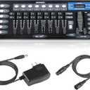 DMX512 Light Controller, 192 Channel DMX Board with 2m/6.6 ft DMX Cable, DJ Stage Lighting Console