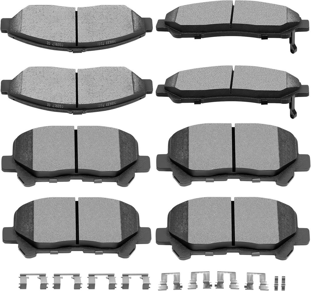 SCITOO Ceramic Front Rear Disc Brake Pad Set fit for 2007-2013 For Acura For MDX, 2010-2013 For Acura For ZDX, 2009-2011 For Honda For Pilot