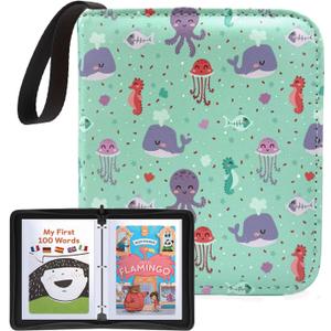 Card Holder for Yoto Cards 40 Cards Capacity Mini Card Case Organizer with Zipper Boys Girls Card Storage Binder for Yoto Player and Yoto Mini Cards, Green