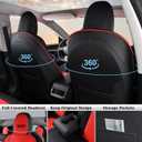 Coverado Car Seat Covers for Tesla Model 3, Car Seat Covers Full Set 5 Seater, Leatherette Car Seat Covers Front Seats and Back Custom for Tesla Model 3 2019 2020 2021 2022 BlackRed