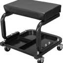 Big RED 250lb Black Rolling Automotive Creeper Garage/Shop Seat: Padded Mechanic Stool with Tool Large Tray Suitable for garages, Repair Shops,6300-black