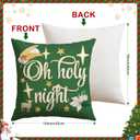 Artscope Christmas Oh Holy Night Merry Bright Jesus Wreath Throw Pillow Covers 16x16 Inch Set of 4, Winter Hoilday Christmas Decoration Pillow Cases for Home Sofa Couch Decor-Green