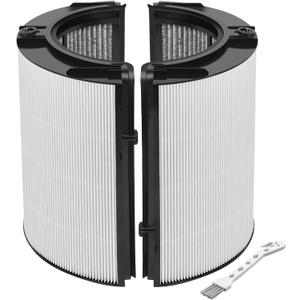 360 Combi Glass True H13 HEPA + Carbon Filter for Dyson HP1 PC1 PC2 TP10 HP10 HP09 TP09 HP07 TP07 TP06 HP06 PH04 PH03 PH02 PH01 DP04 HP4B PH3A TP7A TP7C TP4A TP4B PH2 HP2, 2-in-1 Replacement Filter