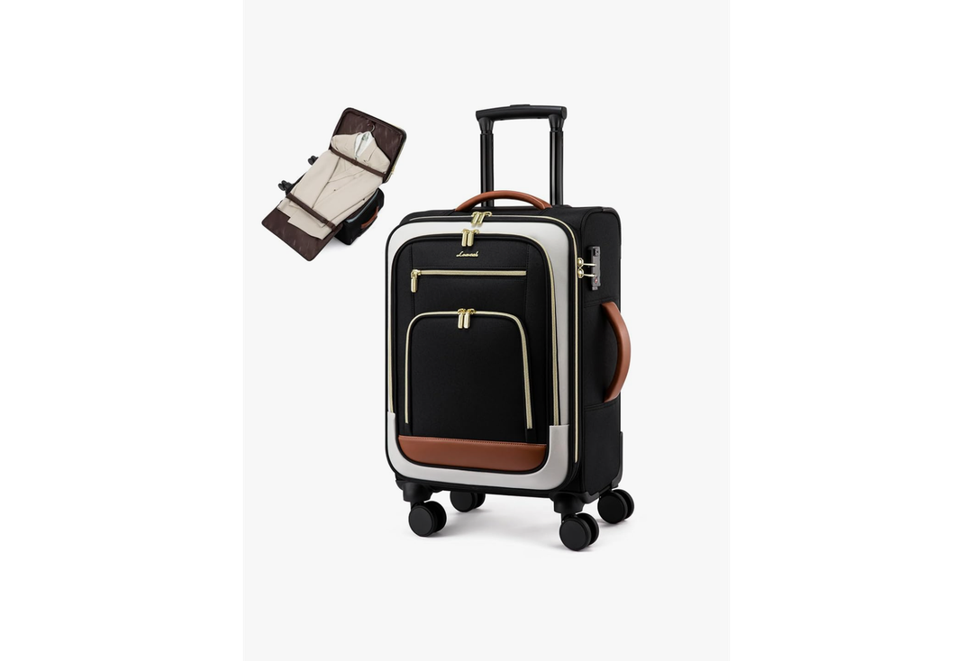 LOVEVOOK Carry on Luggage 22x14x9 Airline Approved, 22 Inch Large Rolling Suitcase, Spinner Wheels & TSA Lock, 49L Softside Lightweight Underseat Carryon Luggage for Women Men Travel