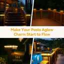 Solar Post Cap Lights, 6 Pack Upgraded Outdoor Deck Fence Post Solar Lights for 4x4 5x5 Wood/Vinyl Posts, IP65 Waterproof, 10-12 Hours Warm/Cool White Glow for Garden/Patio/Porch - Black