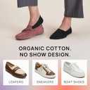 ONDO Organic No Show Cotton Socks Invisible, Non-Slip, Soft Comfortable Toe Men & Women 4-Pack (Black, Large)
