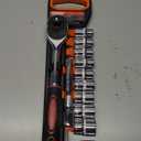 Egofine 12pcs 1/2 Inch Ratchet Socket Wrench Set, Drive Socket Set with 10 Sockets 10-15,17,19,22,24mm and 2 Way Quick Released Ratchet Handle and Extension Bar