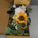 Wedding Decor (Pack of 2) Welcome Sign Flower Backdrop Garland for Ceremony Reception Wall Easel Home Decoration Entryway Faux Outdoor Board Head Table Decor (Sunflower)