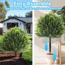 24.2" Outdoor Artificial Plants Topiary Trees - UV Resistant Faux Greenery Fake Shrubs Bushes for Front Porch Home Garden Patio Decor with Ground Spike