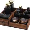 Cologne Organizer For Men,Perfume Organizer,Bathroom Organizers,Bathroom Counter,Counter Storage,Perfume Stand,Cologne Stand,Colognes Tray,Mens Vanity Organizers,Best Gifts for Men,Mens Gifts (Bourbon Brown)