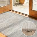 Washable 3x6 Neutral Area Rugs: Water-Resistant Kitchen Rug Low Pile Soft Beside Carpet for Bedroom Nursery Anti-Slip Entryway Bathroom Runner Rug Thin Distressed Hallway Floor Mat(3x6,Beige/Ivory)
