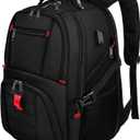 YOREPEK Travel Backpack, 15.6 Inch Laptop Backpacks for Men Women, Water Resistant College Backpack Airline Approved Business Work Bag with USB Charging Port Fits 15.6 Inch Computers, Black
