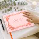 &And Per Se Guest Book for Party, Photo Book, Blank Book and Birthday Guest Book for Special Events, Baby Shower Book to Sign with Blank Lined Pages & Photo Spots (Pink with Pattern)