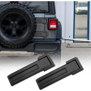 Tailgate Hinge Cover Trim Compatible with 2007-2017 JK Unlimited Spare Tire Bracket Hinge Cover Replace 55397092AC 55397091AC (Black,2-Pack)