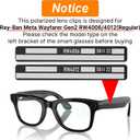 HIBLOKS 2Pcs Polarized Clip for Ray-Ban Meta Wayfarer & Gen 2 (RW4006/RW4012 Standard 50-22), Shiny Black Frame Discoloration Clip for Meta Wayfarer Gen 2, (Yellow+Purple)