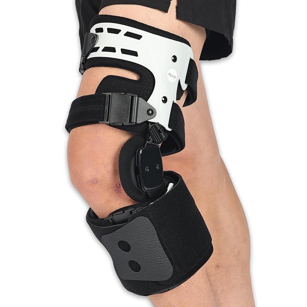 Orthomen OA Unloader Knee Brace with Anti-slip Strap, Adjustable Metal Medial & Lateral Valgus Support for Osteoarthritis, Arthritis Pain Relief, Bone on Bone for Men & Women, Left