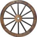 Rustic Western 24" Wood Wagon Wheel Decor, Fully Painted 1.2" Thick Farmhouse Country Barn Wall Art, 12-Spoke Sturdy Wood with Protective Coating for Indoor & Outdoor Display, Great Holidays Gift | Western Wall Art
