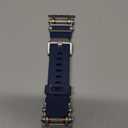 TAURI Silicone for Apple Watch Bands Ultra 3/2/1 49mm [Liquid Silicone Strap + Stainless Steel Metal Connector] Sport Band for Series 11/10/9/8/7/6/5/4/ SE3/2 46/45/44mm Men, Navy Blue