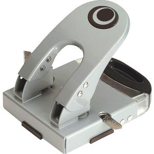 Officemate Deluxe 2-Hole Punch with Chip Drawer, 50 Sheet Capacity, Silver/Navy (90101)