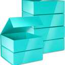 Stockroom Plus 6 Pack Proposal Boxes with Lid for Groomsmen, Bridesmaid, 9.5 x 9.5 x 3.5 Inch Square Glossy Teal Magnetic Gift Box for Parties, Retail