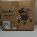 Foldable Rollator Walkers with Seat for Seniors, 450 lb Capacity, 8'' Wheels, 18" Big Seat, 6-Position Height, Heavy-Duty Aluminum Rolling Walker (Gray) (Grey)