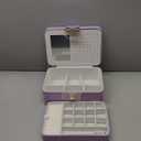 Lolalet 2 Layer Jewelry Box for Teen Girls & Young Women, Jewelry Organizer Case with Bow Clasp and Mirror for Earrings Rings Necklaces Storage, Gift Idea -Purple